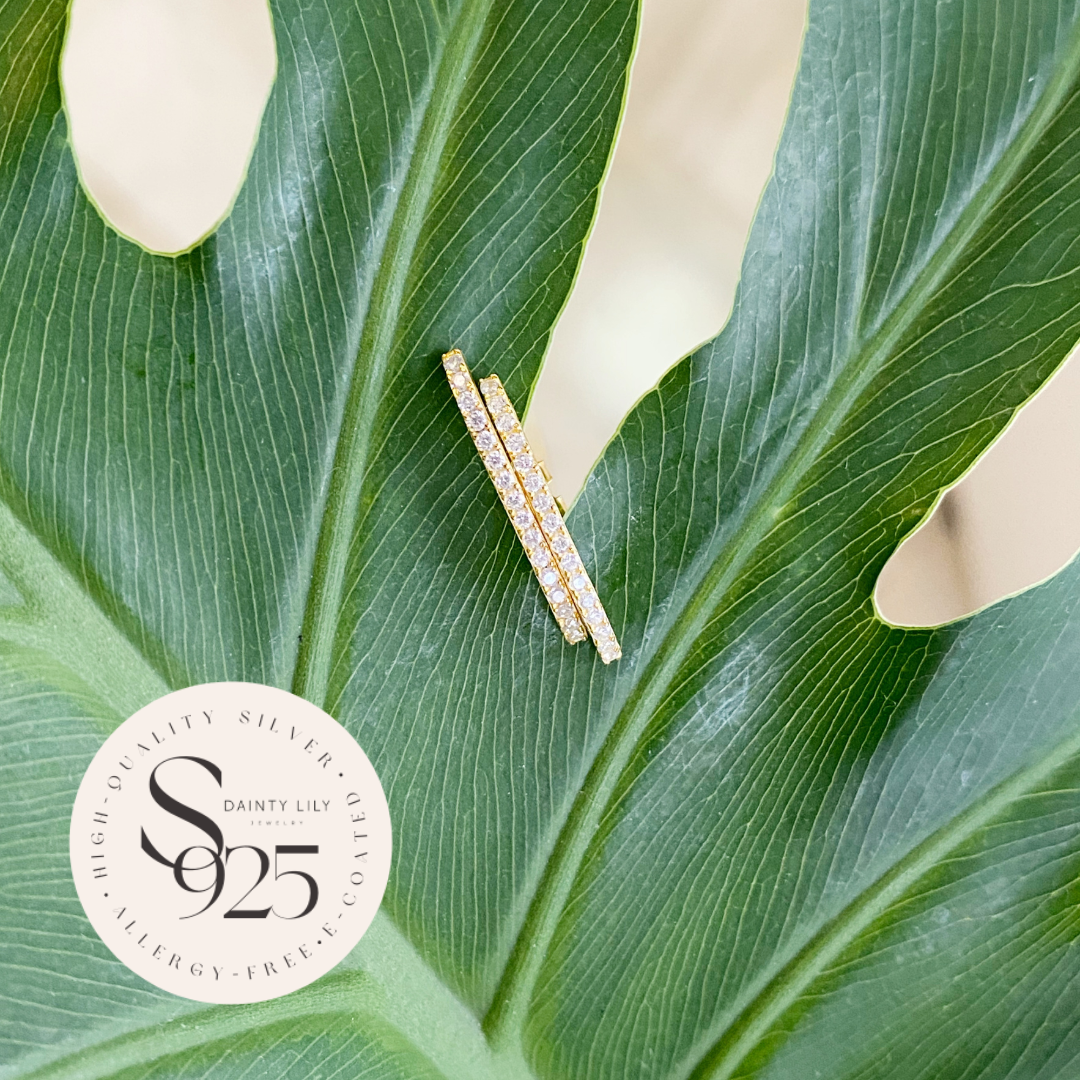 Pavé Detail Ear Hugs - Yellow Gold