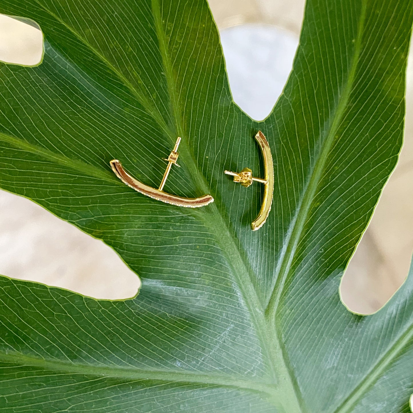 Pavé Detail Ear Hugs - Yellow Gold