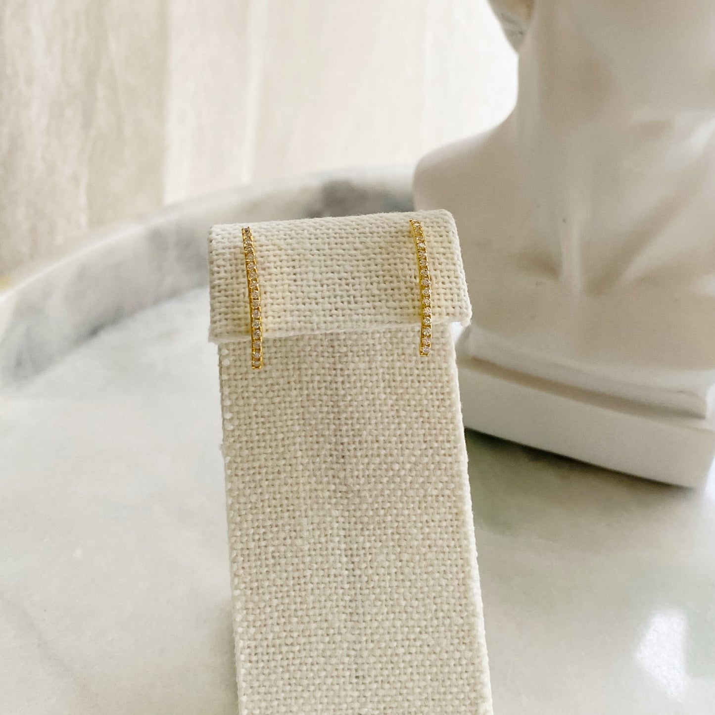 Pavé Detail Ear Hugs - Yellow Gold