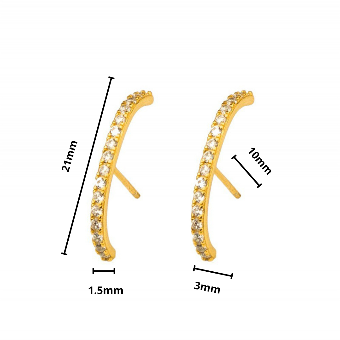 Pavé Detail Ear Hugs - Yellow Gold