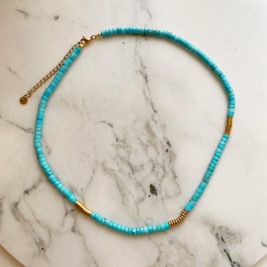 Turquoise with Gold Accents (15" to 18" length)