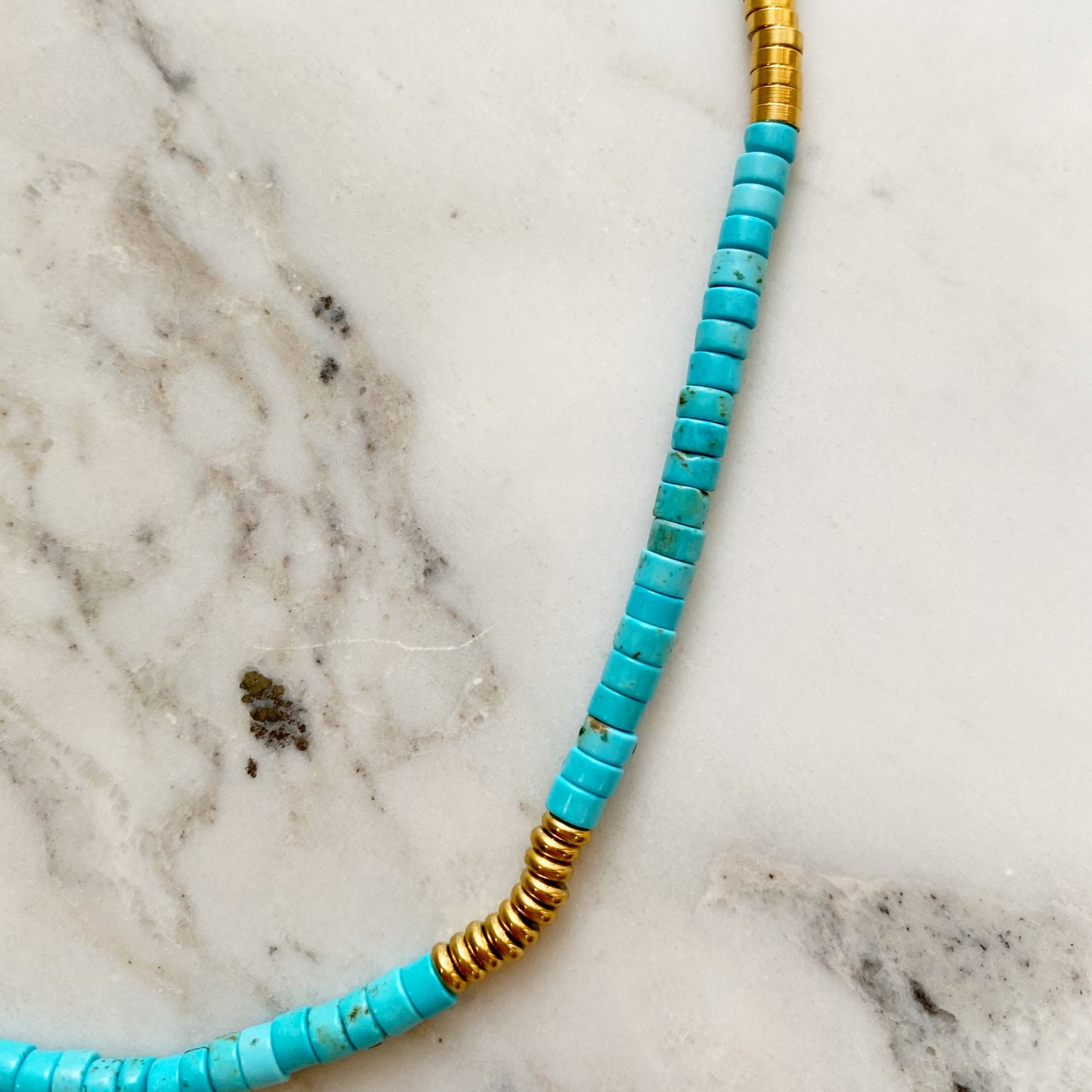Turquoise with Gold Accents (15" to 18" length)