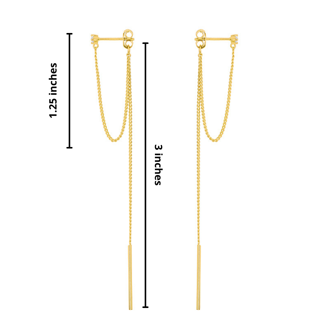 Loop and Drop Chain Earrings